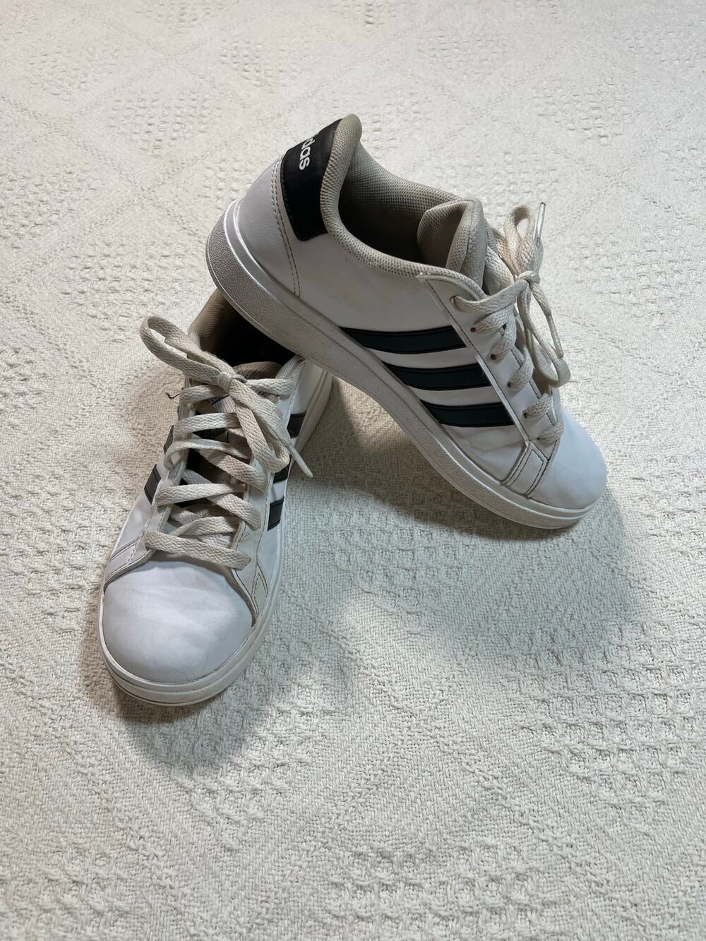 adidas Grand Court White & Black Sneakers — Women’s 4.5